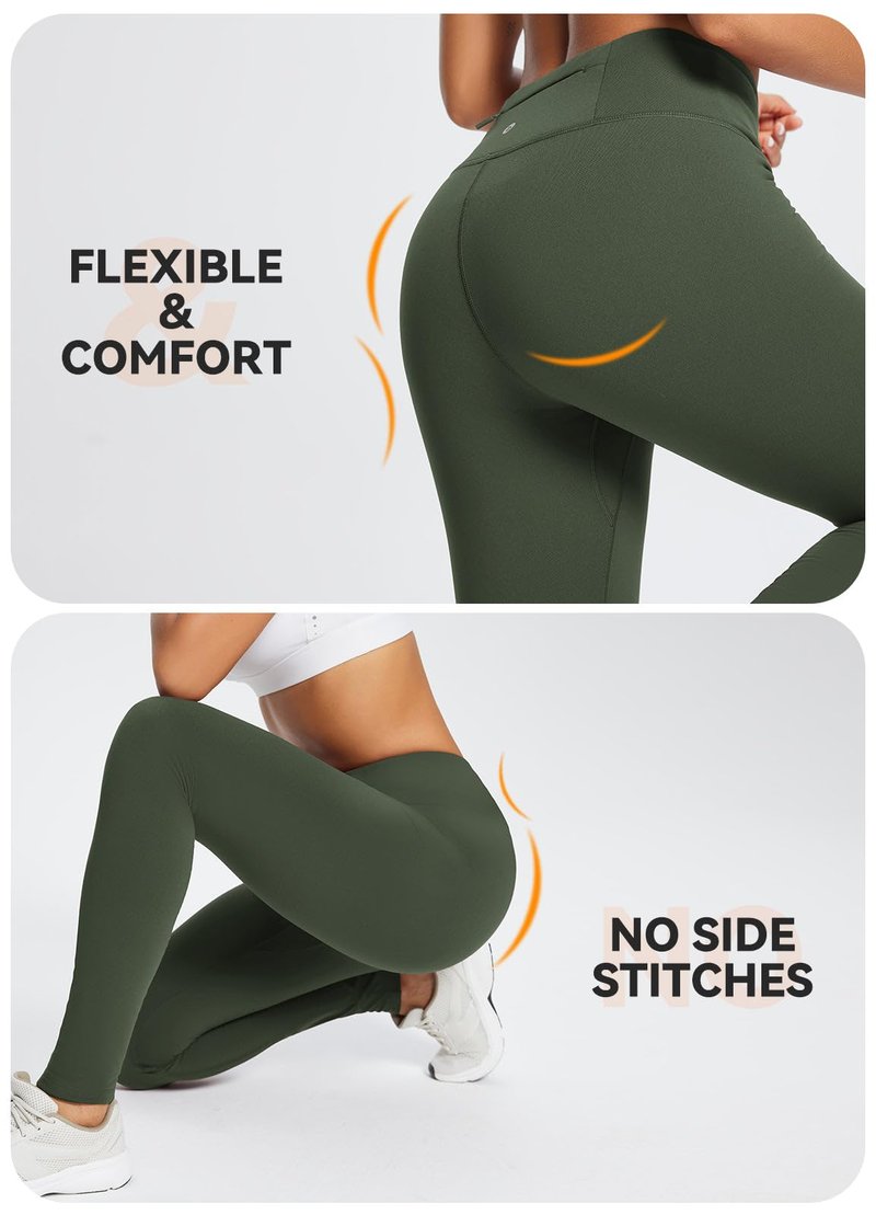 baleaf Fleece Lined Leggings for Women Water Resistant Thermal Hiking Pants Running Gear Skiing Tights Cold Weather Green M