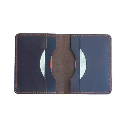 JJNUSA Handmade Distressed Men's Minimalist Leather Wallet Card Holder Wallets for Gifts style2 Darkbrown