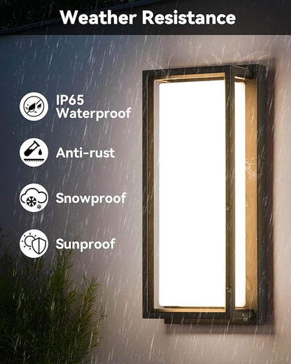 SHIMR Outdoor Wall Lights, 1500LM Smart Porch Lights RGBCW Outdoor Light Fixture, Wi-Fi Control Color Changing Exterior Sconce IP65 Waterproof Antirust, Works with Alexa Google Assistant [ETL Listed]