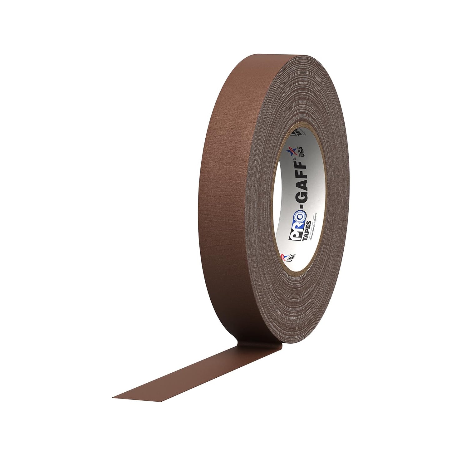 1" Width ProTapes Pro Gaff Premium Matte Cloth Gaffer's Tape With Rubber Adhesive, 11 mils Thick, 55 yds Length, Brown (Pack of 1)