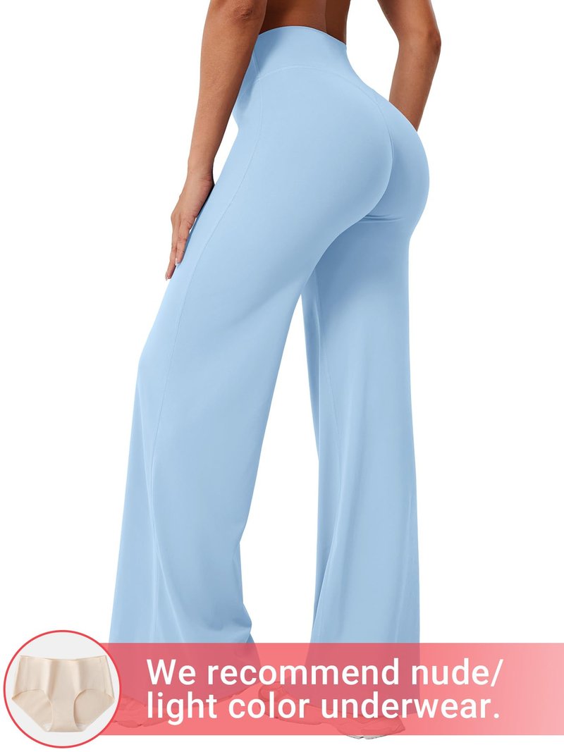 YEOREO Workout Leggings Womens No Front Seam Straight Leggings 31.5" High Waist Buttery Eddiy Gym Yoga Pants Airy Blue M