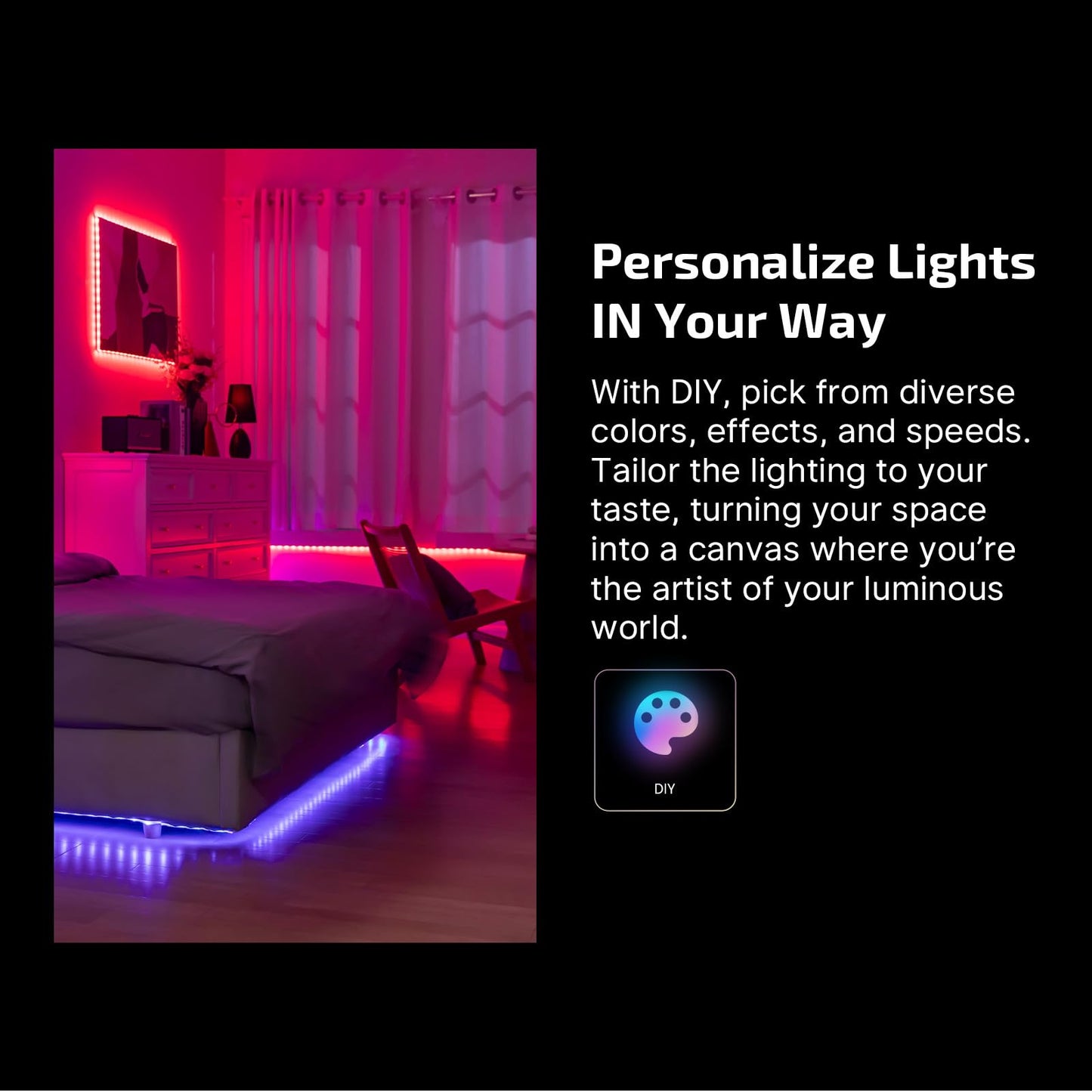 OLIGHT Ostrip 2 RGBIC LED Strip Light 16.4ft, DC24V 2700K-6500K, 0.25m Unit Cuttable, IP65, 5M Adhesive, Smart APP+Alexa, Music Sync, 44 Scene, ETL, High CRI, Plug & Play for Bedroom/Gaming/TV