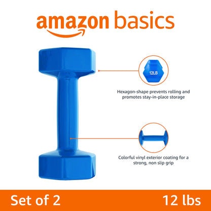 Amazon Basics Vinyl Coated Dumbbell Hand Weights