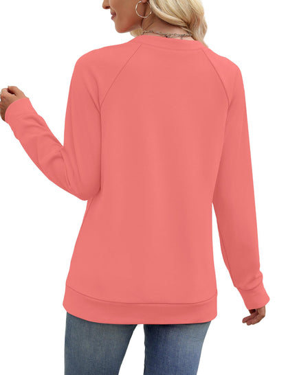 SAMPEEL Sweatshirts for Women V Neck Long Sleeve Shirts Lightweight Sweaters Fall Fashion Tops Outfits 2025