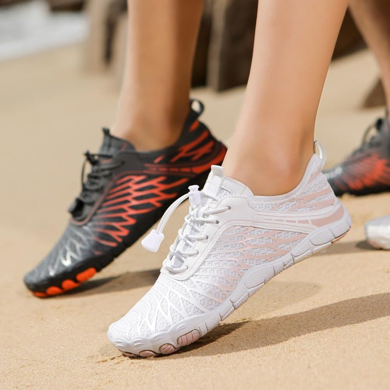 ELETON Barefoot Shoes Women Men Footwear, Wide Toe Box Hiking Zero Drop Non-Slip Quick-Dry River Boat Pool Beach Water Shoes, Lightweight Swimming Running Walking Sneakers Unisex White