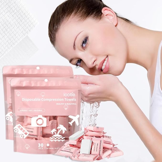 Compressed Towels 60 Pcs, Disposable Coin Towel, Mini Travel Towelettes