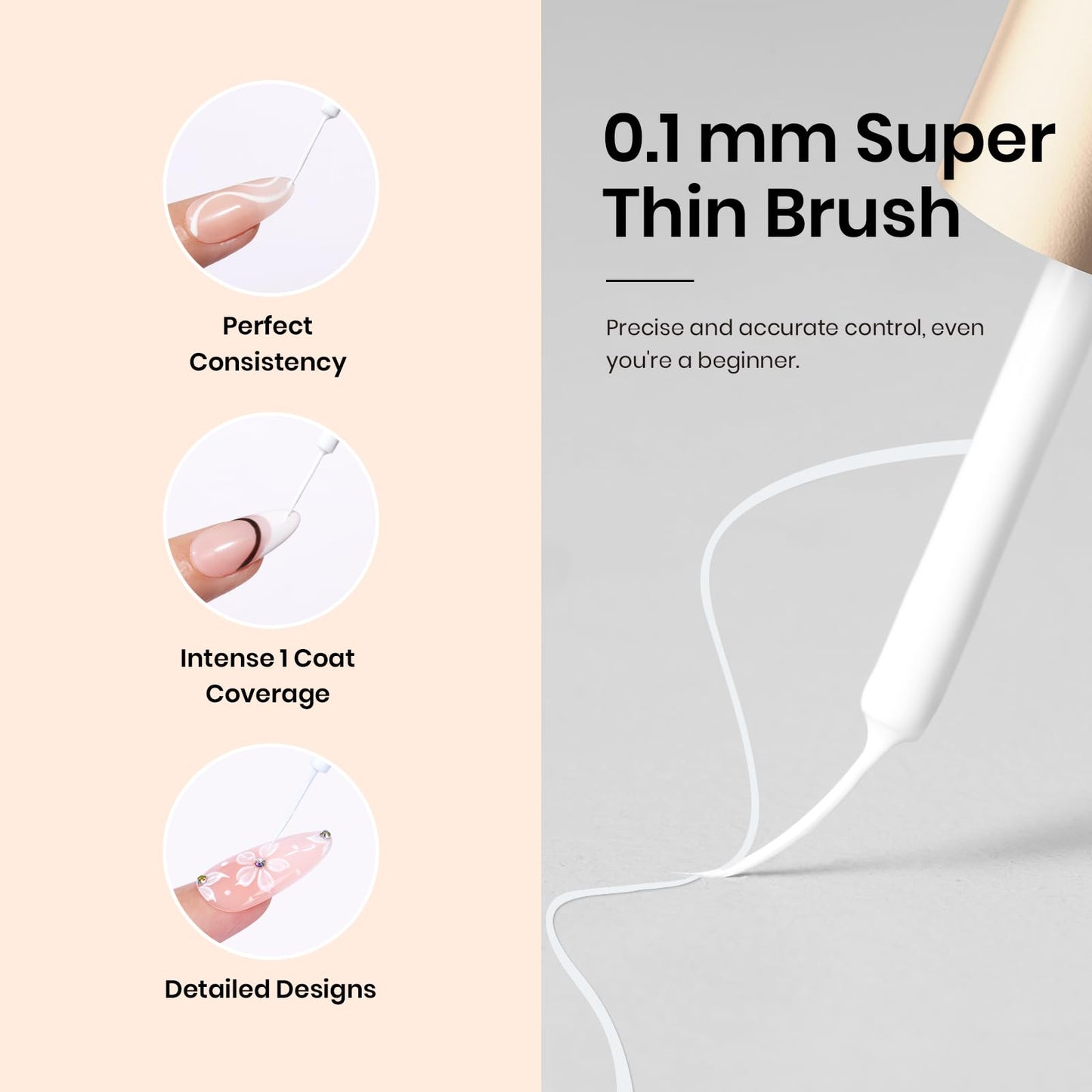 Beetles Nail Stamp, 4Pcs French Tip Tool Easy Manicure Nail Stamper Single Head Soft Silicone Long & Short French Tip Stamp Tool with 2Pcs Nail Scraper Decorations Gift for Women