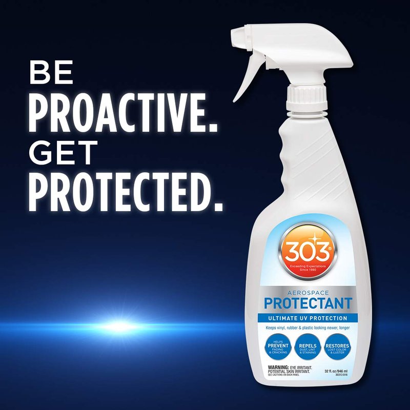 303 Products Aerospace Protectant Spray, UV Protection for Outdoor Surfaces – Protects Vinyl, Plastic & Rubber, Repels Dust & Dirt, Matte Finish, 32 oz