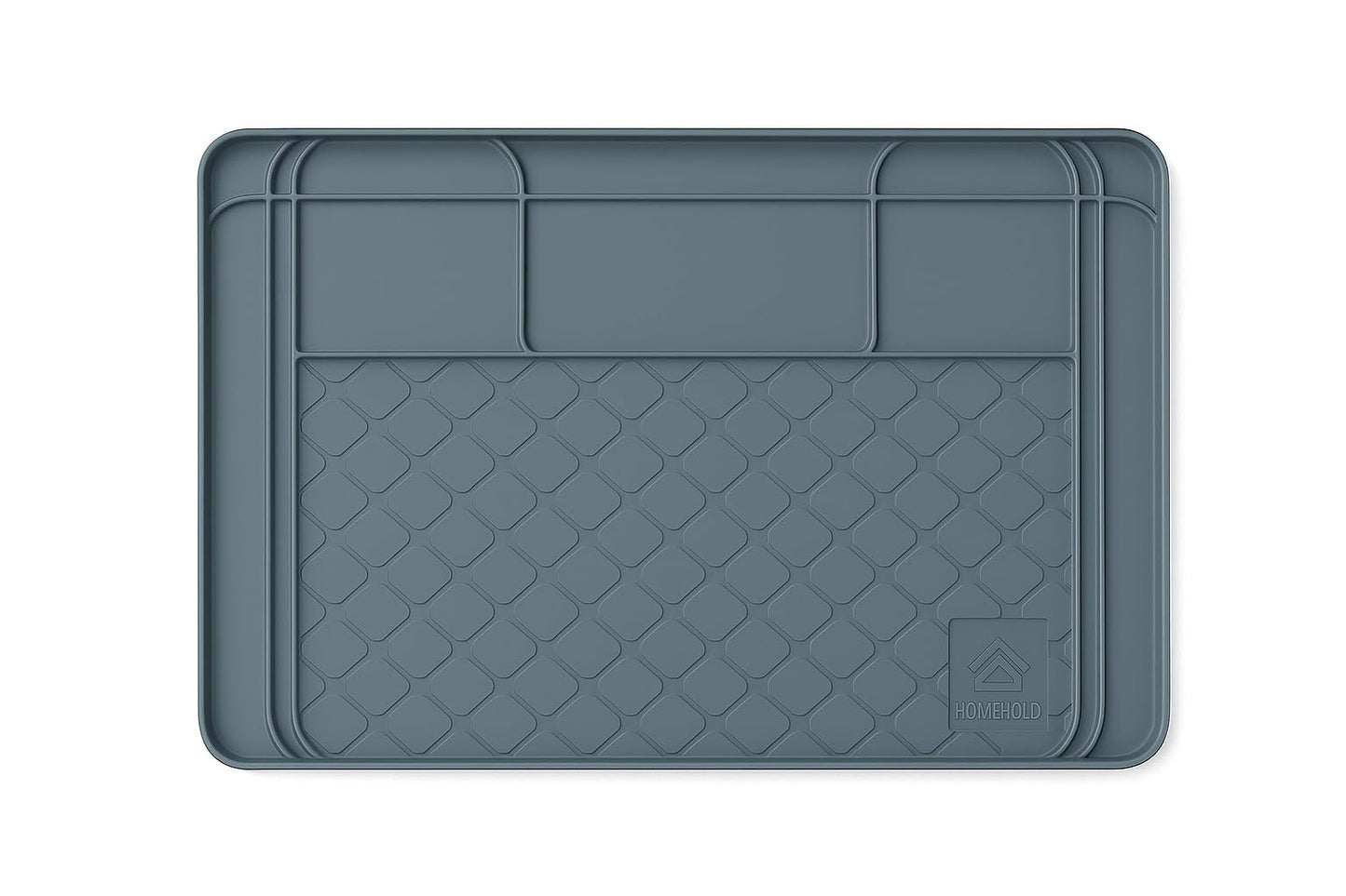 Premium Under Sink Mats for Kitchen Waterproof, 34" x 22" (Customizable to Smaller Sizes), Silicone Under Kitchen Sink Mat for Bathroom Cabinets, Holds up to 3.3 Gallons of Liquid – Grey