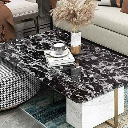 Livelynine Peel and Stick Countertop Contact Paper Waterproof Kitchen Countertop Paper Black Marble Wallpaper Bathroom Counter Top Vinyl Wrap Desk Table Cabinet Covers Removable Backsplash 15.8x78.8