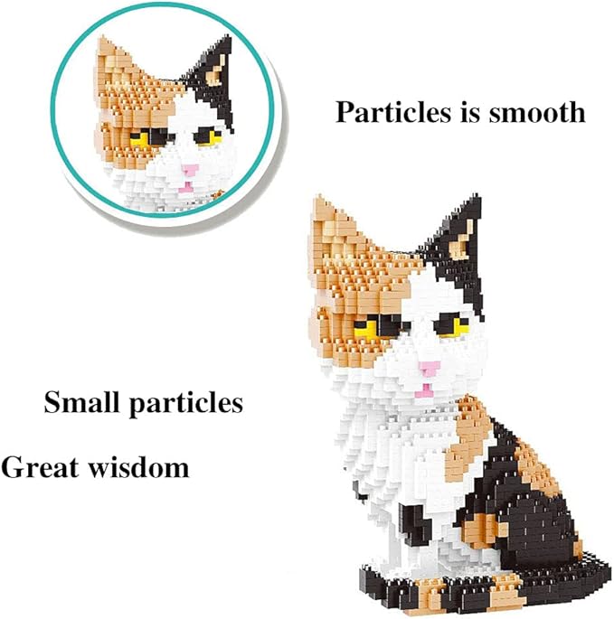 Mini Cat Building Blocks Pet Building Toy Bricks Micro Mini Blocks 3D Puzzle Building Blocks Set Toys Gifts for Kids or Adult (Cat Colorfull 1300PCS)