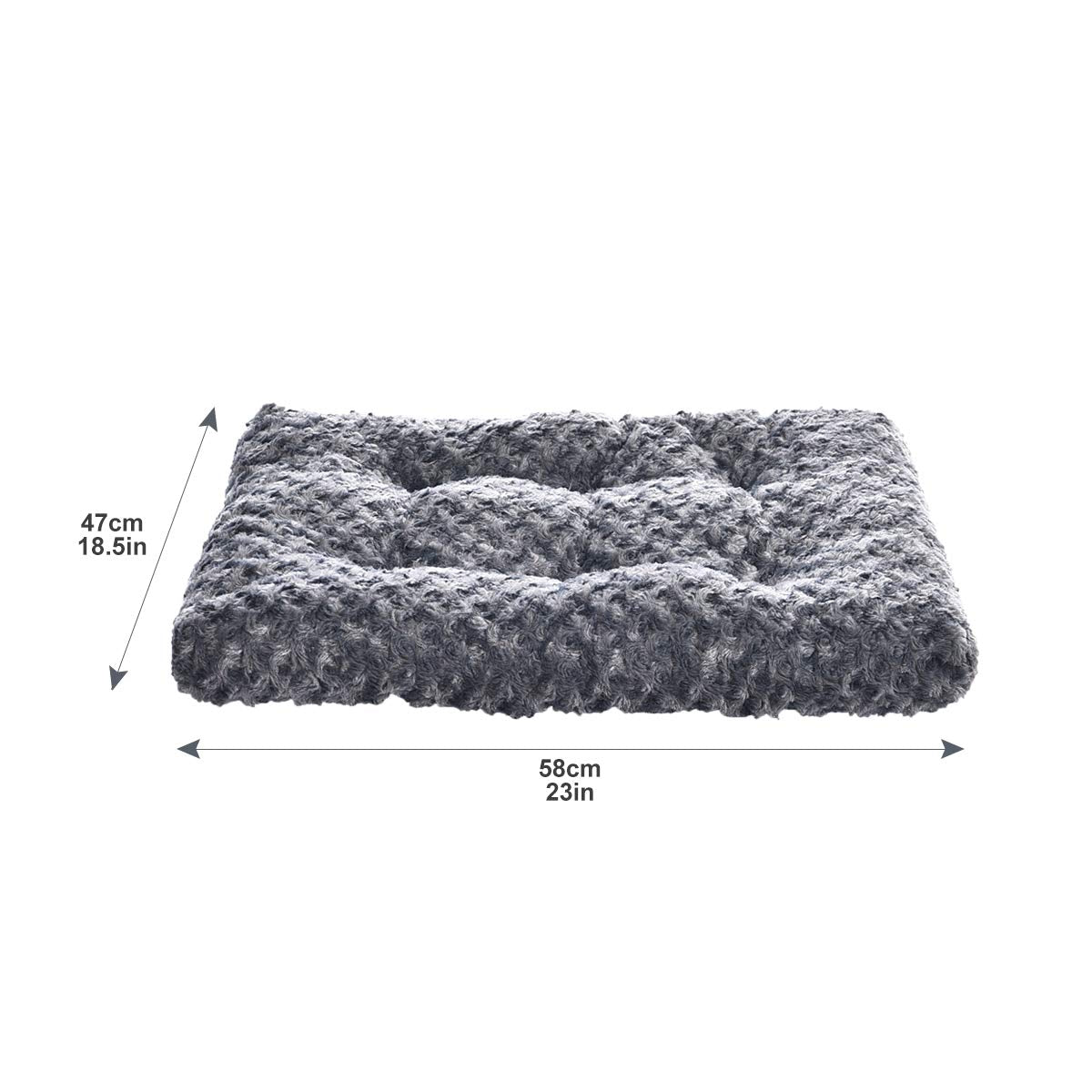 Amazon Basics Washable Cat and Dog Bed and Crate Pad, Indoor, Easy to Clean, 23" x 18" x 2.5", Gray