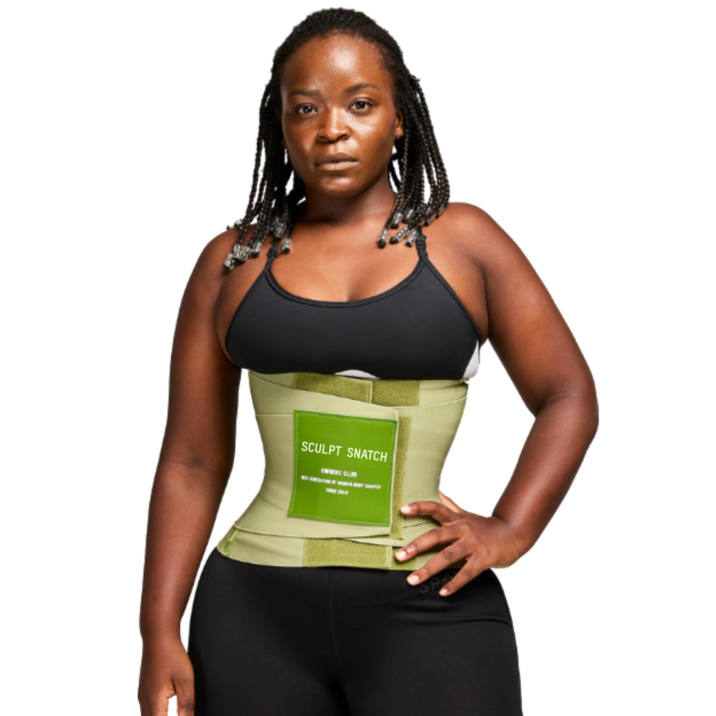 Sculpt Snatch Hourglass Waist Trainer for Women–Adjustable Sweat Band for Stomach, Tummy Control&Workout Waist Trimmer(GREEN,XS)