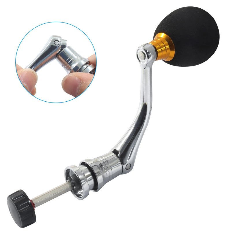 Cionyce Fishing Spinning Reel Handle - Rocker Arm Replacement Power Handle Grip in for Spinning Fishing Reels, Fishing Reel Accessories & Maintenance Tools (Gold)