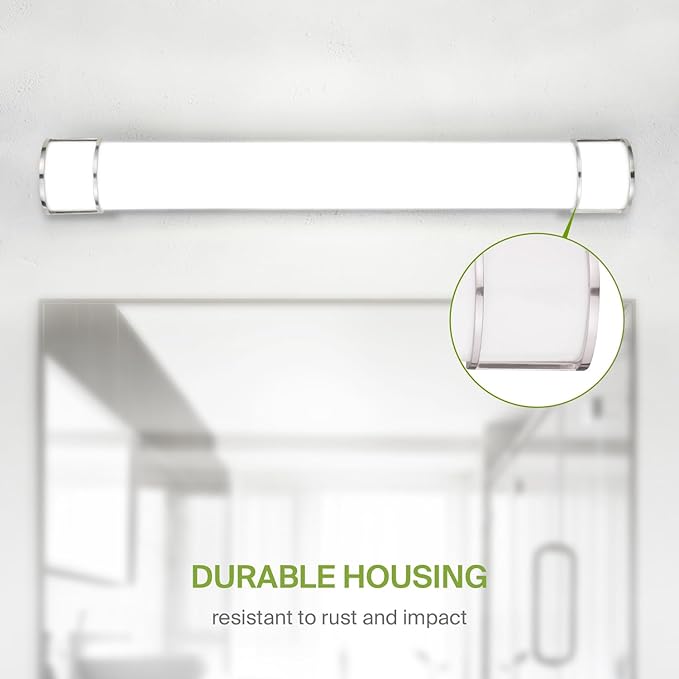 ASD LED 48" Vanity Flush Mount Light Fixture, Linear Bathroom Lighting Bar | 3CCT, Dimmable, Energy Star, ETL Listed | 35W 3200LM 3000-5000K 120V | Long Bath Wall Sconce Over Mirror | Nickel, 4 Pack
