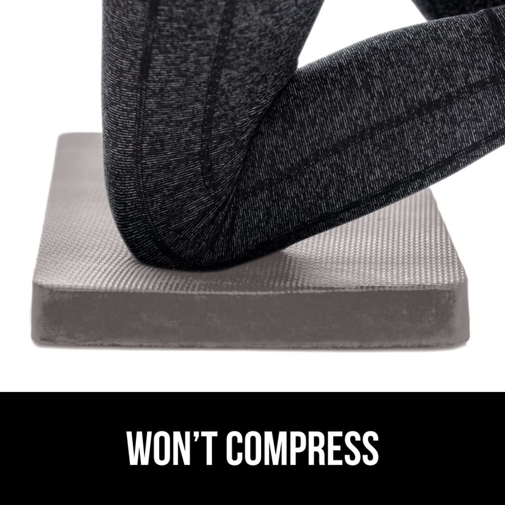 GORILLA GRIP® Extra Thick Patent Pending Supportive Foam Kneeling Pad, Large Cushion Knee Pads for Gardening, Baby Bath Time, Dirt and Water Resistant, Workout and Garden Supplies, 17.5x11, Gray