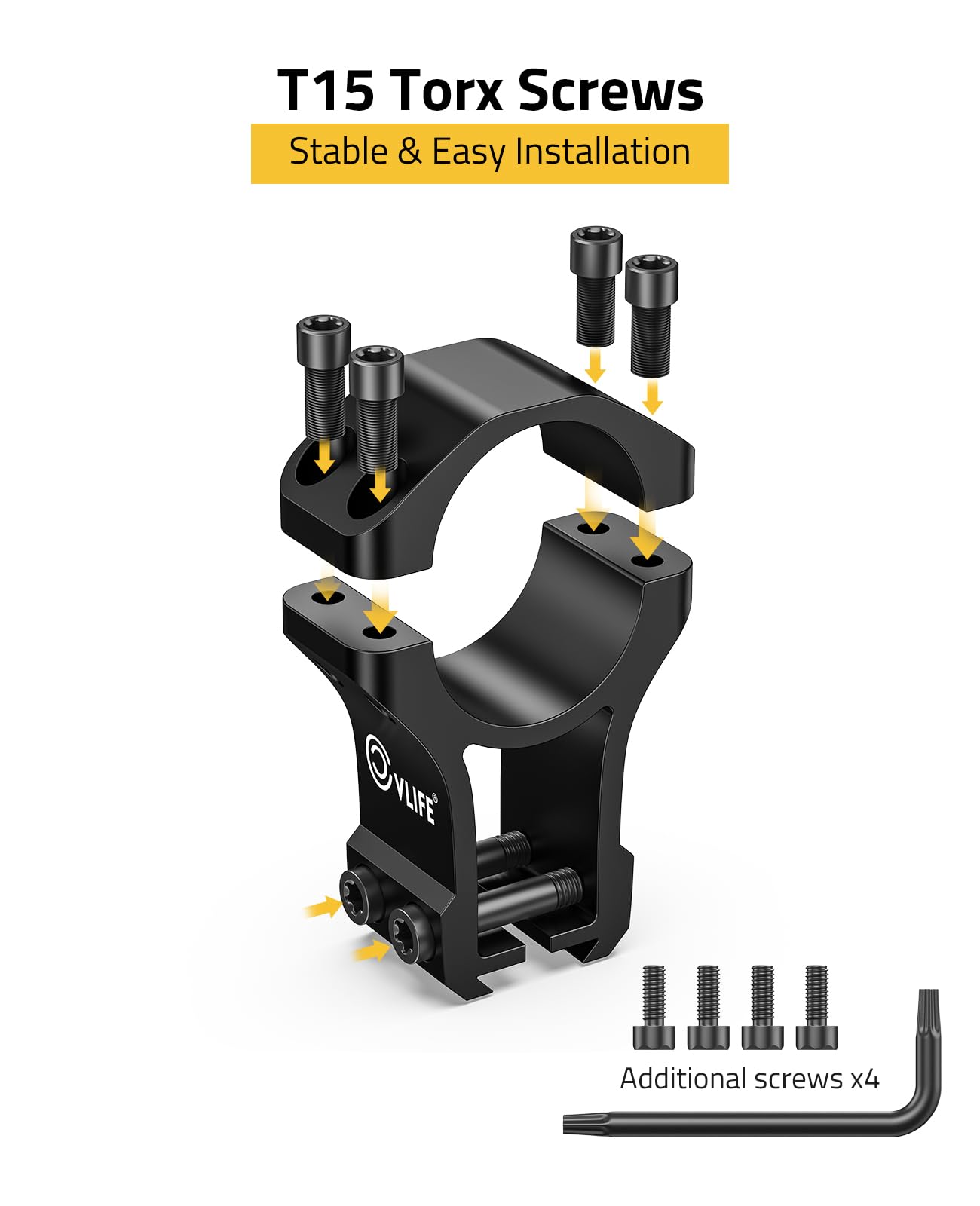 CVLIFE 1 inch Dovetail Scope Rings Mount for 3/8 inch or 11mm Dovetail Rails - High Profile 1" Rifle Scope Mount with See Through Base - 2 Pieces