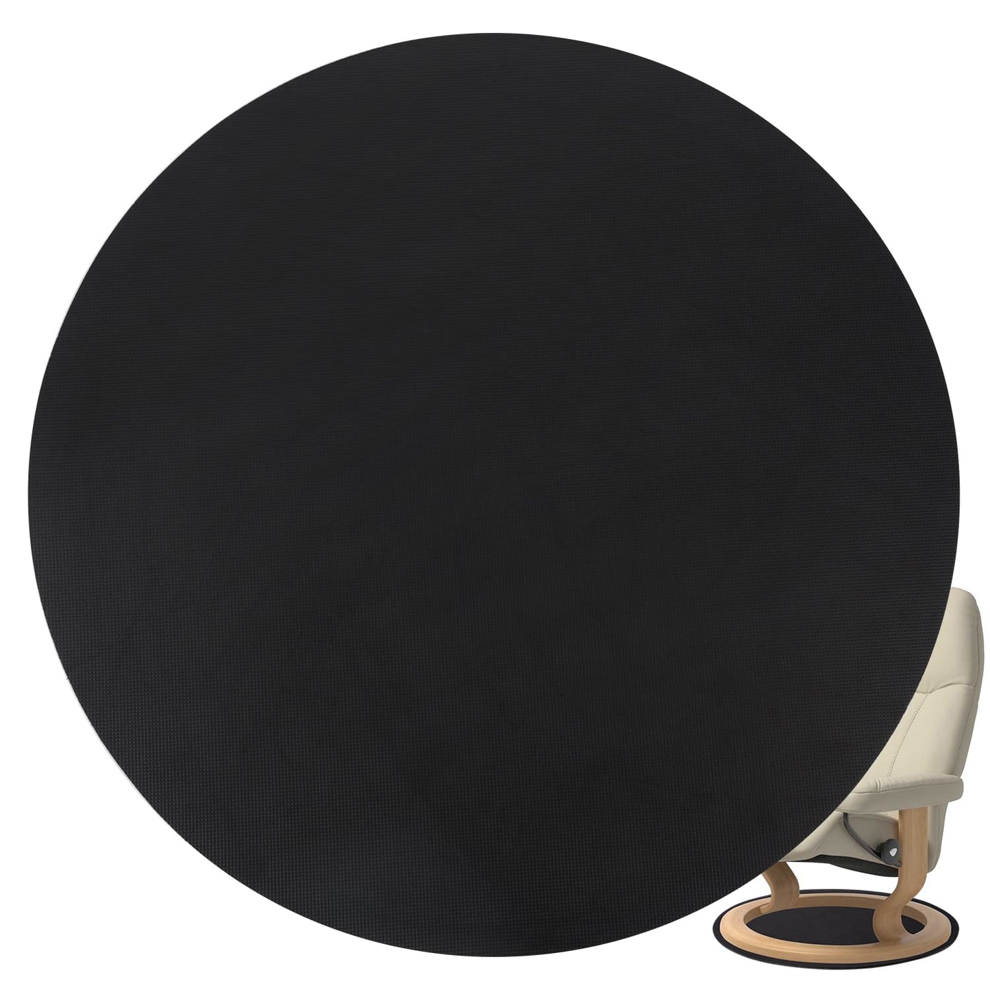 Recliner Pads for Hardwood Floors - Round Floor Rubber Mat for Recliners Protects Hardwood & Tile Floors from Scratches,Round Rail pad Ideal for Recliners, Swivel Chairs, Black, Pack of 1