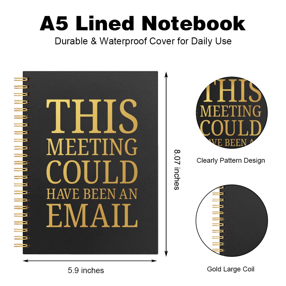 Vgrti This Meeting Could Have Been an Email Spiral Notebook, Funny Sarcastic Work Notebook for Adults, Office Humor Gag Gifts for Women Men Coworker, Appreciation Gifts for Employee Boss Friend Team