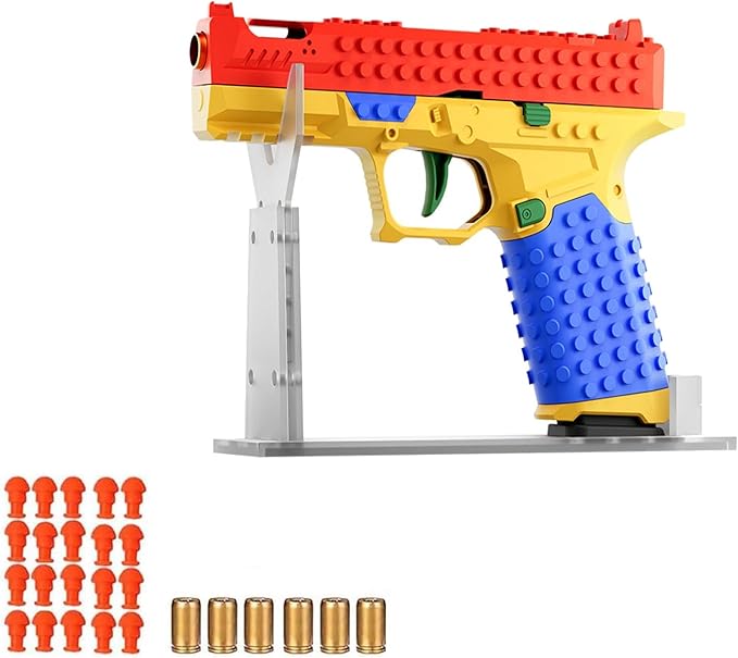 Tactical DIY Building Block Handle SetFun Building Block Kit with Display Stand for AdultsFun Assembly Toy with Reusable Parts