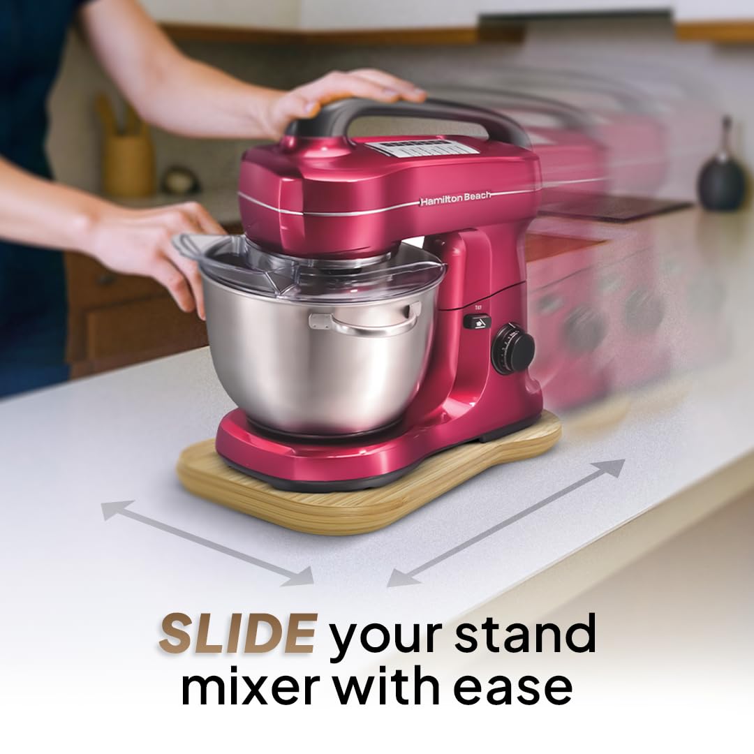 Ibyx Elegant Round Sliding Tray for Your Pressure Cooker, Air Fryer & Heavy Kitchen Appliances - Sturdy, Slides Easily from Under The Cabinet (Natural, 13”)