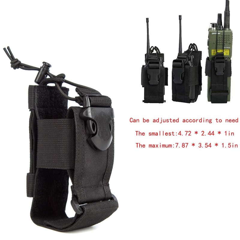 LUITON Tactical Molle Radio Pouch - Heavy Duty Holster Bag for Two-Way Walkie Talkies - Compatible with Bags/Packs/Duffels (Black)