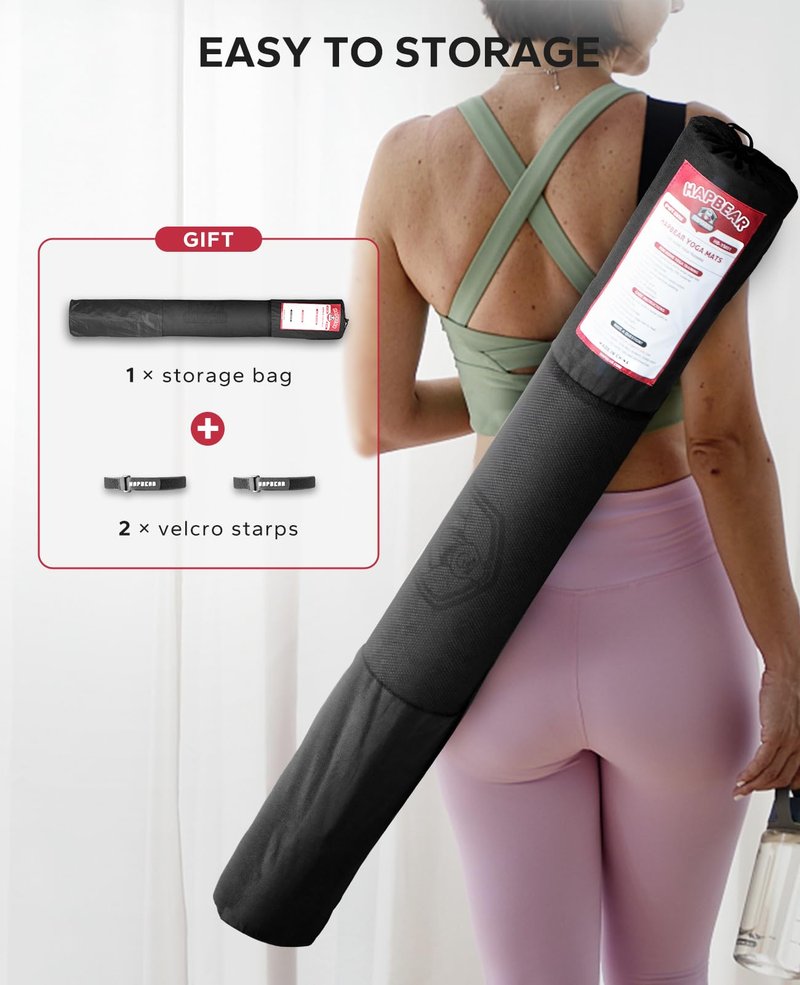 HAPBEAR Extra Large Yoga Mat 72"x48"x6mm (1/4 inch), Non-Slip, Durable,Thick Wide Exercise Mat for Home Workouts, Yoga, Pilates, Stretching Floor & Fitness Workouts