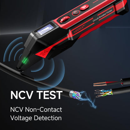 NOYAFA Rechargeable Circuit Breaker Finder with LCD Display & GFCI Outlet Tester, NCV AC Electric Tester Circuit Tracer, Adjustable Sensitivity, Flashlight- NF-824