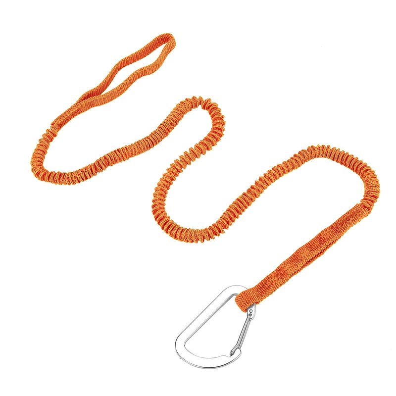 MOOCY Kayak Paddle Leash, 3-7 ft Stretchable Strap Lanyard for SUP, Canoeing, Fishing Accessories - Secure Bungee Rod Holder Tether(Orange, 4 Pack)