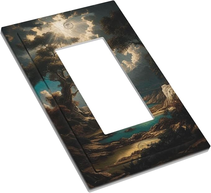 Decorative Art Light Switch Covers Sunburst Over the Wilderness 1 Gang Rocker Outlet Decorative Switch plate Faceplate GFCI Light Switch Covers for Home Decor