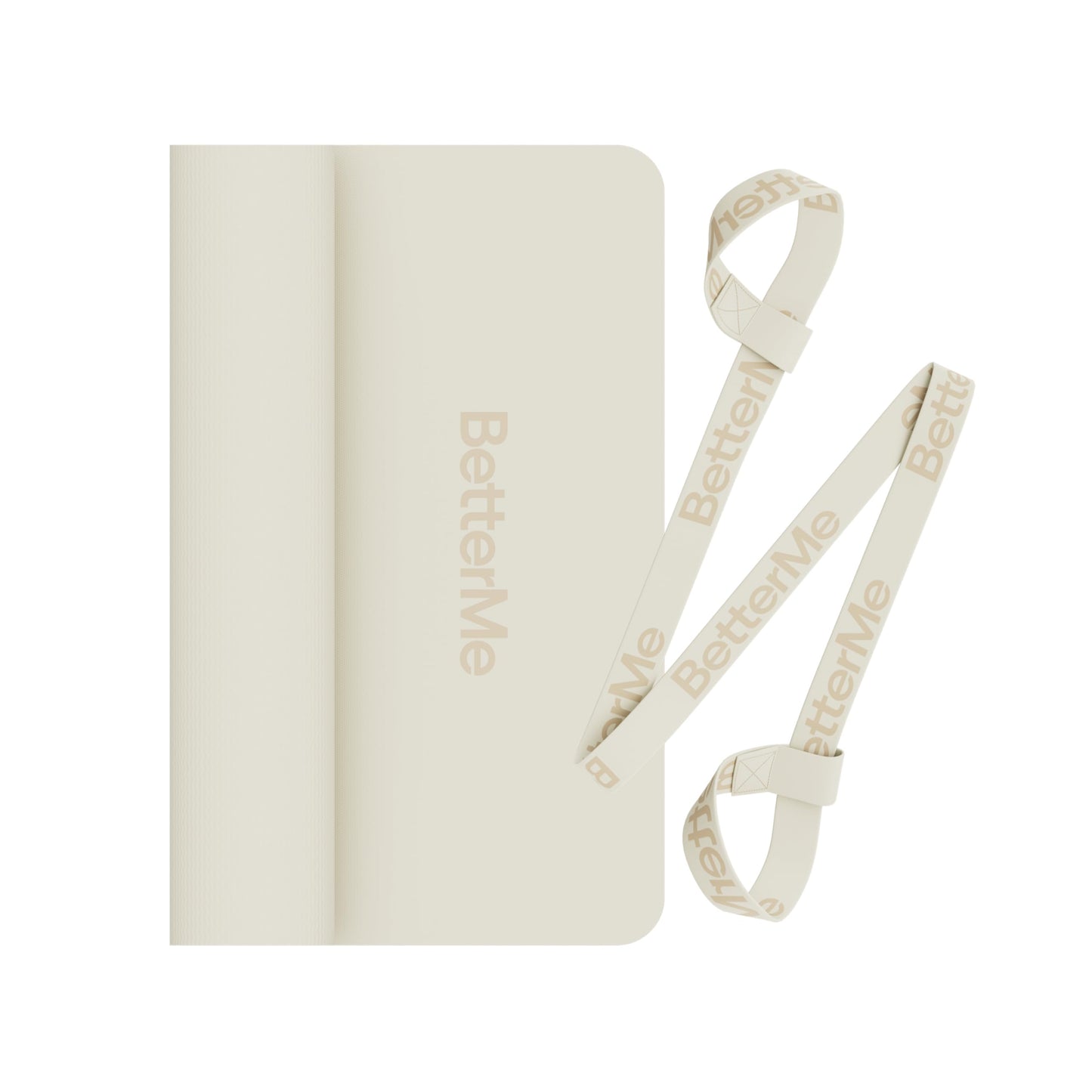 BetterMe Yoga Mat - Non-Slip Exercise Mat for Women - Cushioned Pilates Mat for Home Workouts, Stretching & Hot Yoga - Portable Fitness Mat with Strap (Ivory)