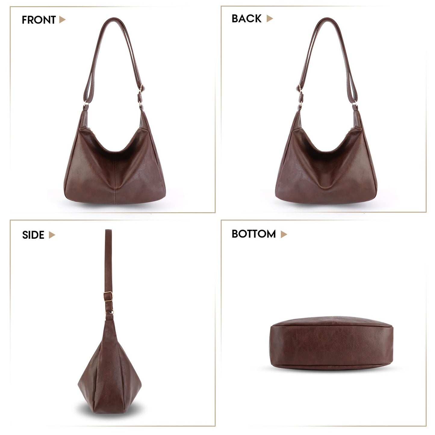 Hobo Bags for Women, Soft Leather Women Crossbody bag, Stylish Slouchy Shoulder Bag Purses for Women