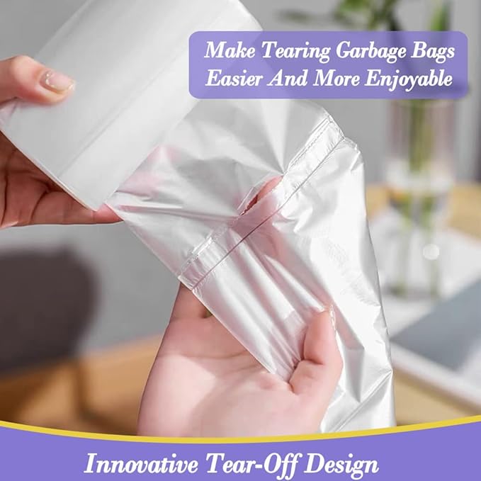 3 Gallon 180pcs Small Clear Trash Bags Plastic Strong Clear Garbage Bags