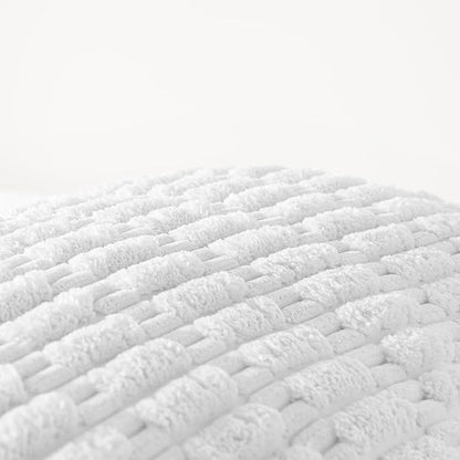 Fancy Homi Pure White Long Body Lumbar Lumbar Decorative Throw Pillow Covers 14x36 Inch for Bed Couch Bedroom Bench, Soft Corduroy Rectangle Solid Pillow Case, Rustic Farmhouse Boho Room Decor
