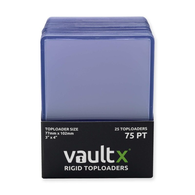 Vault X Toploaders 75pt (25 Pack), 3" x 4" Seamless Clear Rigid Card Holders for Trading Cards TCG