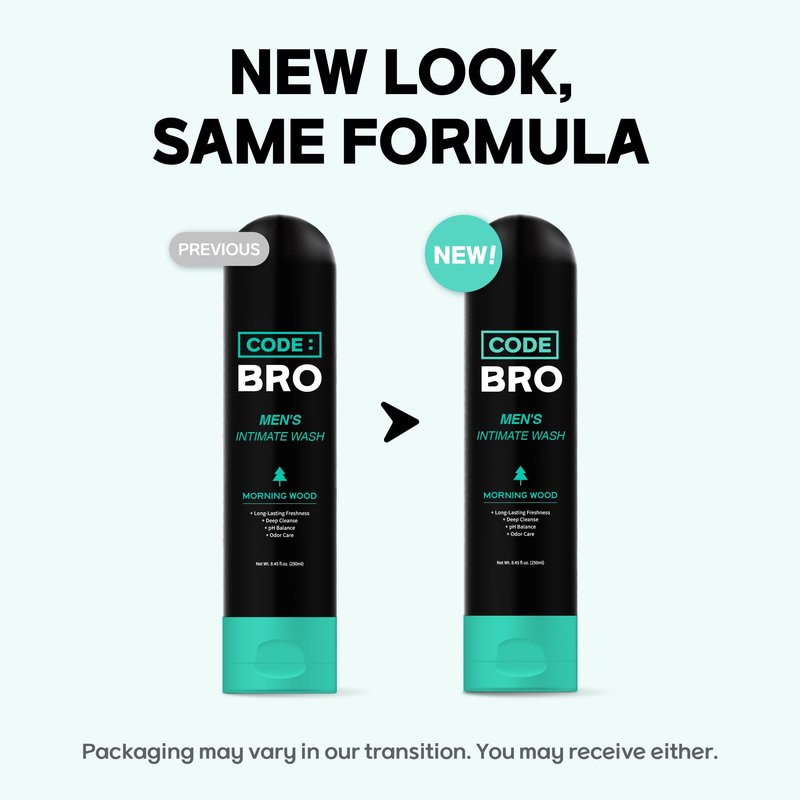 Code Bro Men's Intimate Wash Morning Wood - Shower Stuff for Men (250ml, 8.45 fl oz)