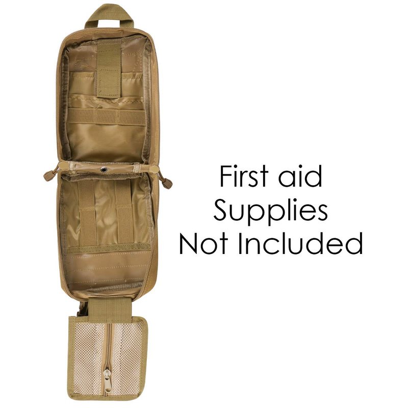 Gogoku 2-Pack First Aid Pouch 1000D Nylon Tactical Molle Medical Pouch Utility Pouch for Outdoor Activities Medical Supplies Bag Only Khaki