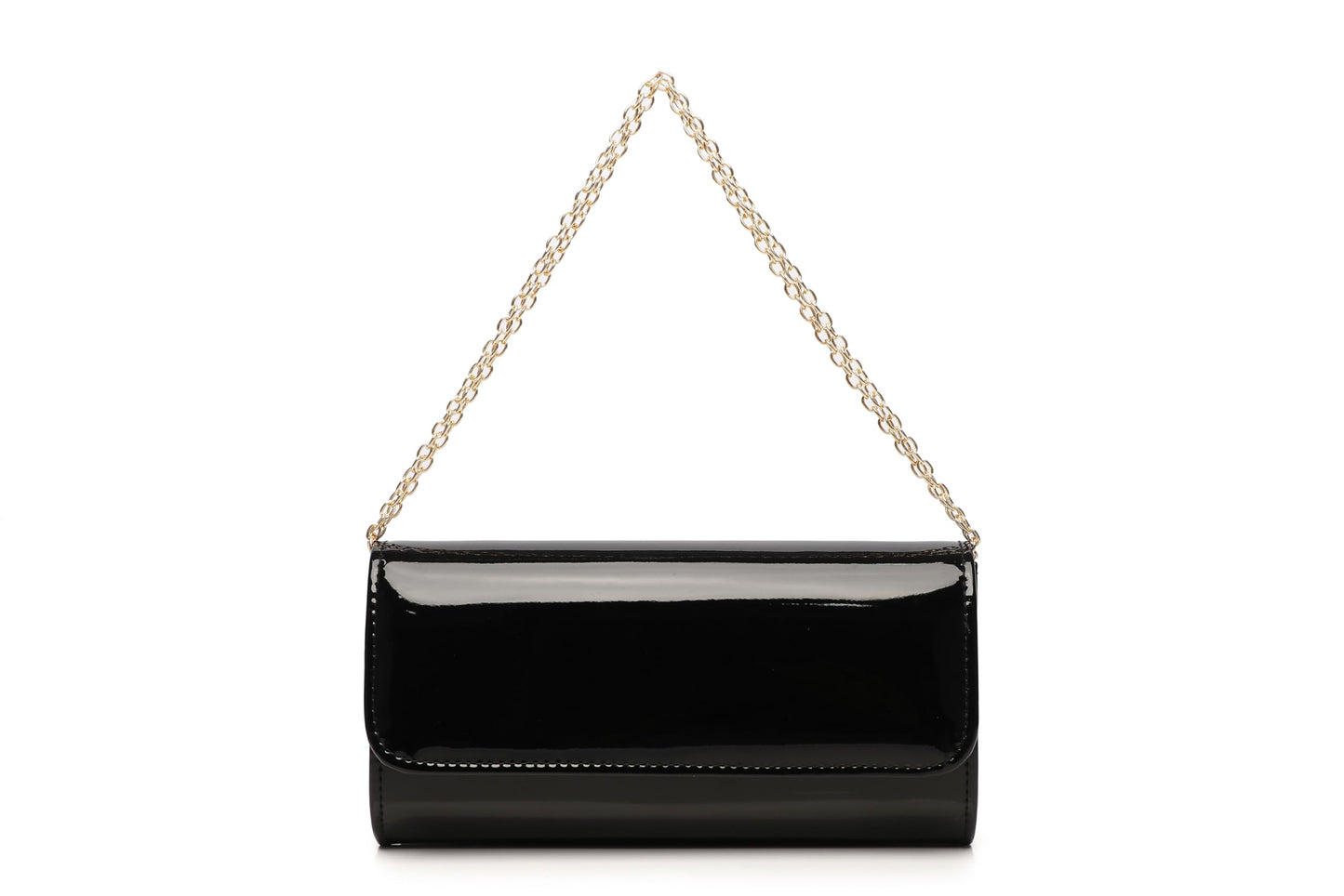 MUDUO Women Patent Leather Wallets Fashion Clutch Purses Evening Bag Many colors Handbag (18Black)