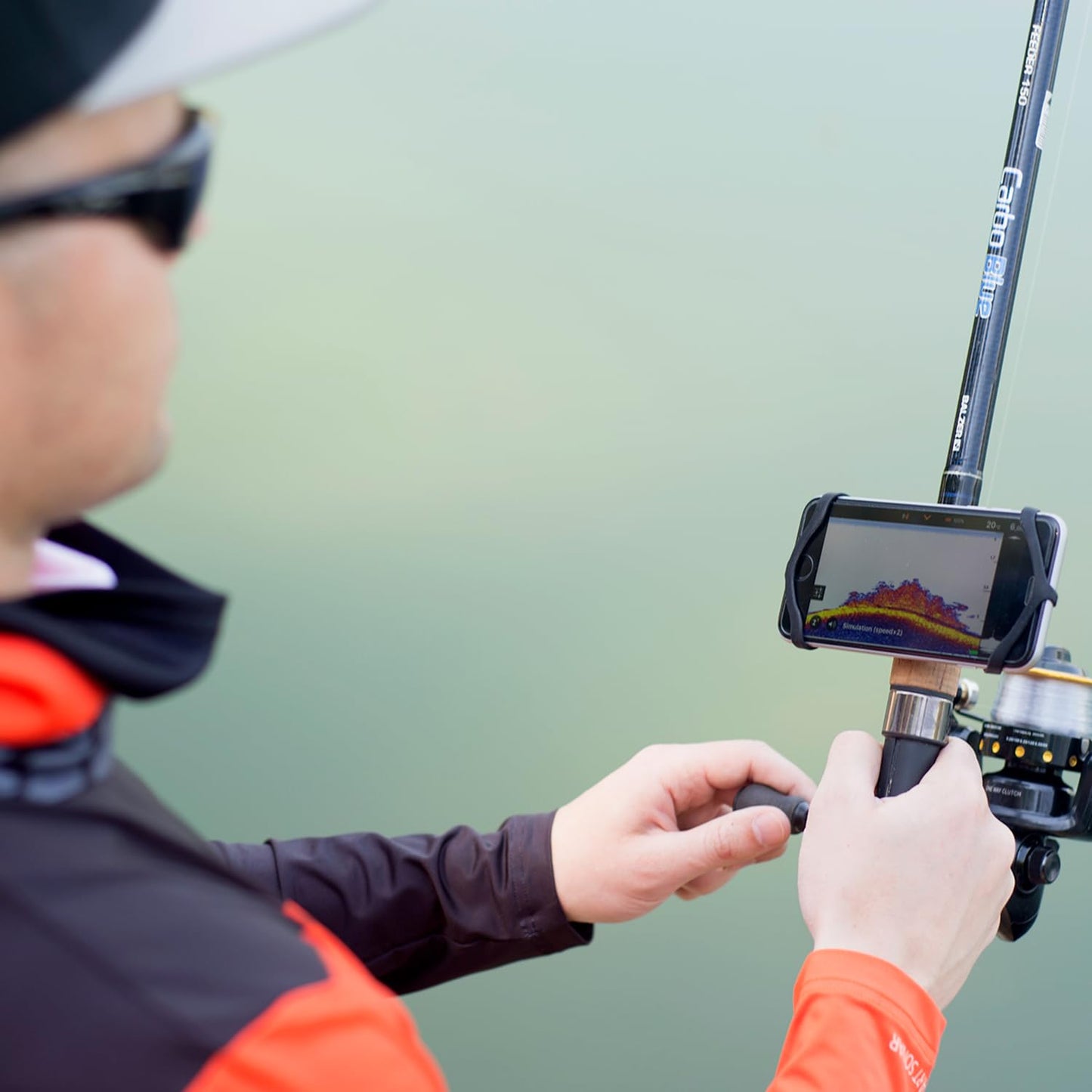 Deeper Smartphone Mount for Fishing Rod – See Phone and Keep Hands Free While Using Sonars, 12cm