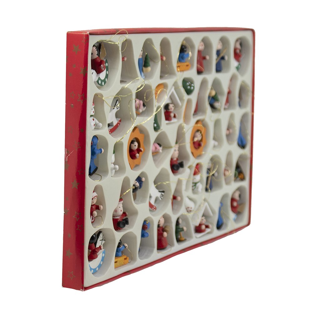 Kurt Adler Petite Treasures Wooden OrnamentMini, Set of 48