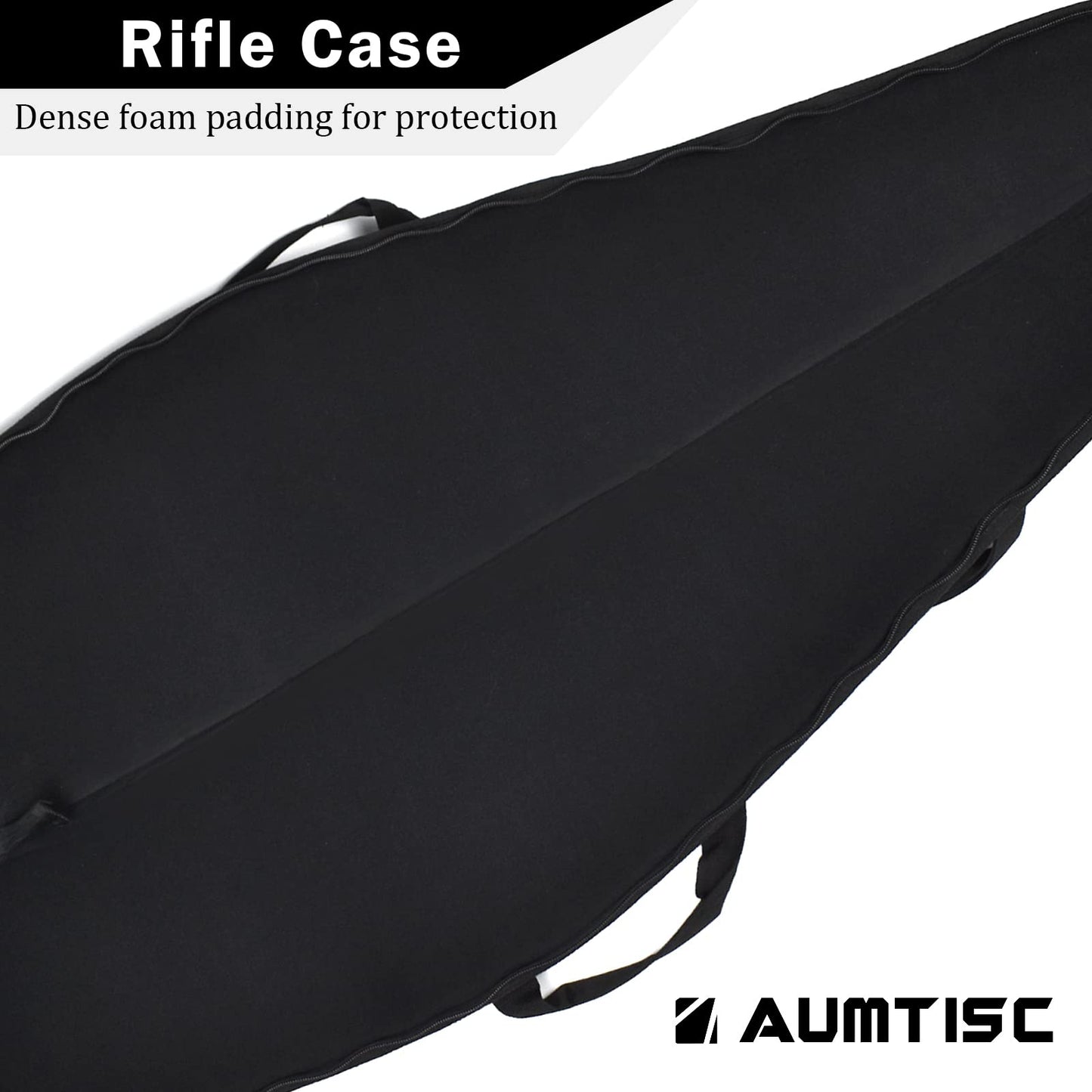 AUMTISC Soft Rifle Case 41/45/49 Padded Shotgun Gun Bag for Storage Scoped Rifles with Zippered Pocket, Detachable Shoulder Sling (Black-44''-Fits Rifles Up To 41'')