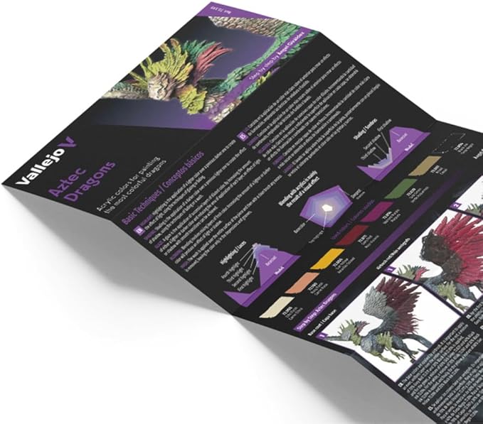 Vallejo - Aztec Dragons Acrylic Paint Set | Game Color | Fantasy Color Series Miniature Model Kit for a High Pigment Matte Finish | 8 Bottles x 18 ml. (0.60 fl.oz)