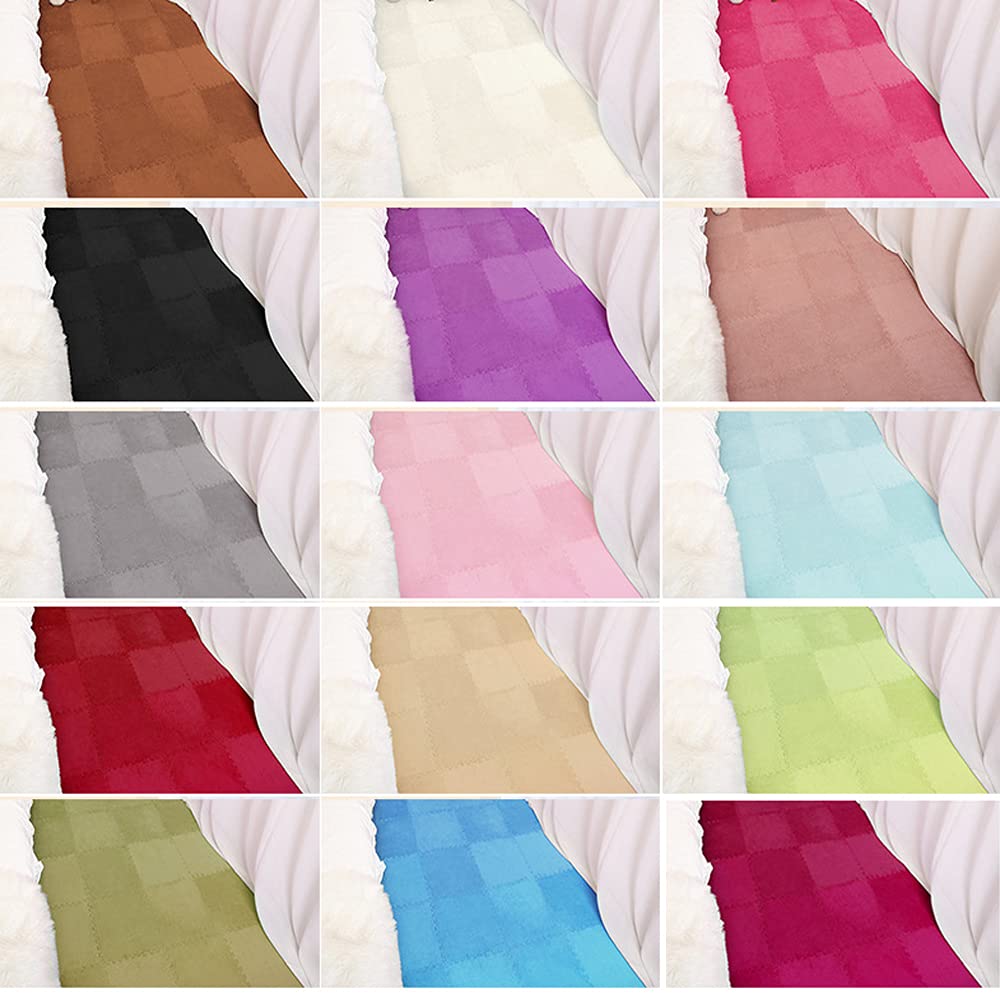 ZuTKekon Square Interlocking Shaggy Soft EVA Foam Puzzle Mats Fuzzy Carpet Fluffy Area Rugs Set Tiles Plush Mat for Room Home Parlor Bedroom
