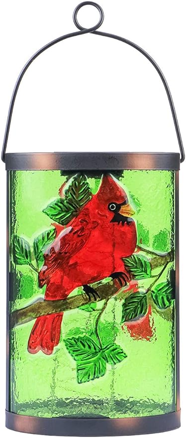 Hanging Solar Lantern Outdoor Decorative Waterproof LED Solar Cardinal Lights Tabletop Lamp for Outdoor Patio Garden