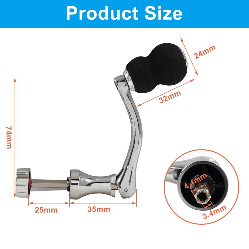 Jiozermi Fishing Spinning Reel Handle, Full Metal Reel Handle for Fishing Handle Replacement Parts, Suitable for Fishing Reel 1000-4000 Series