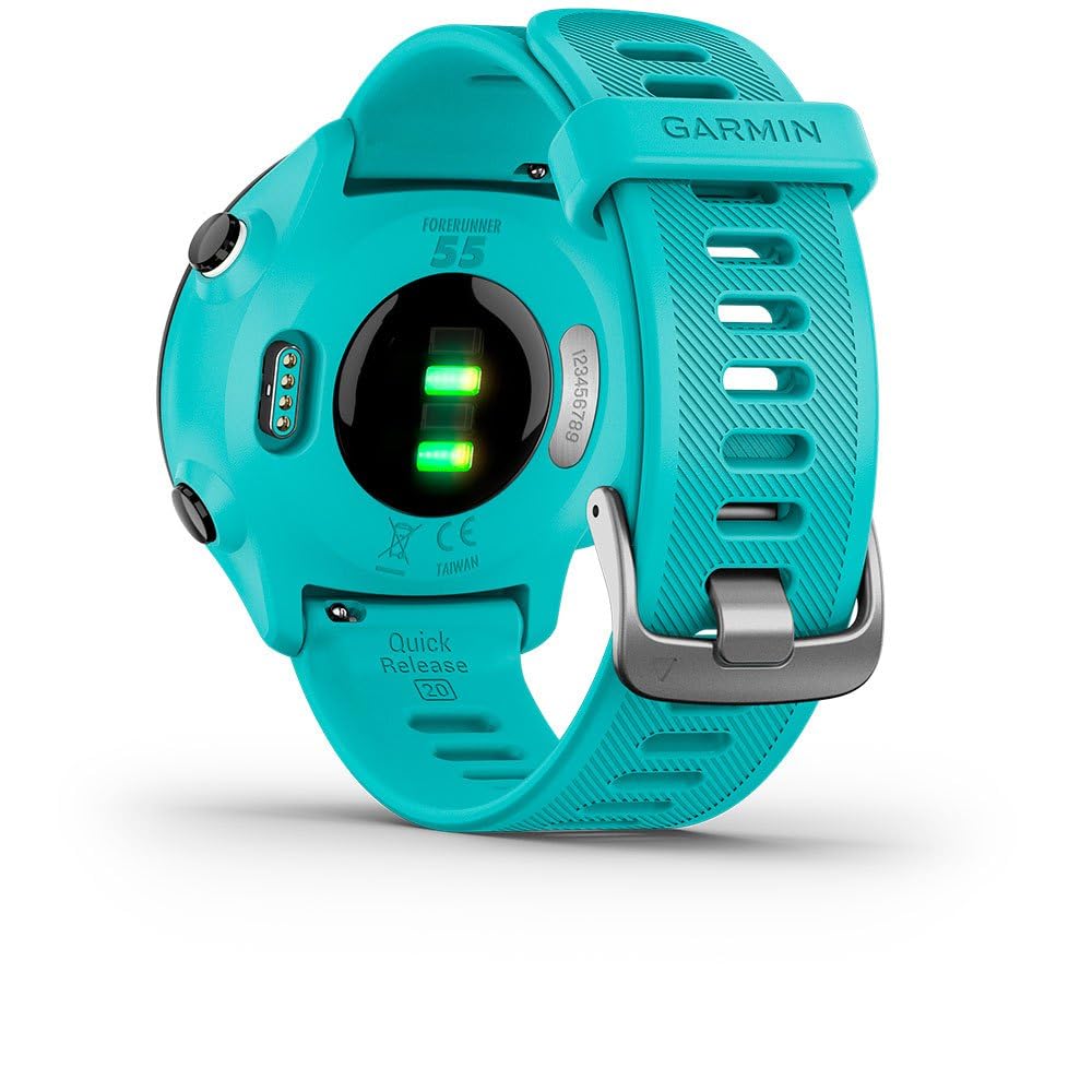Garmin Forerunner 55 Music GPS 46mm Running Smartwatch, Lightweight, Music Storage, Advanced Training & Insights, Safety & Tracking Features, up to 14 Days Battery Life, Whitestone