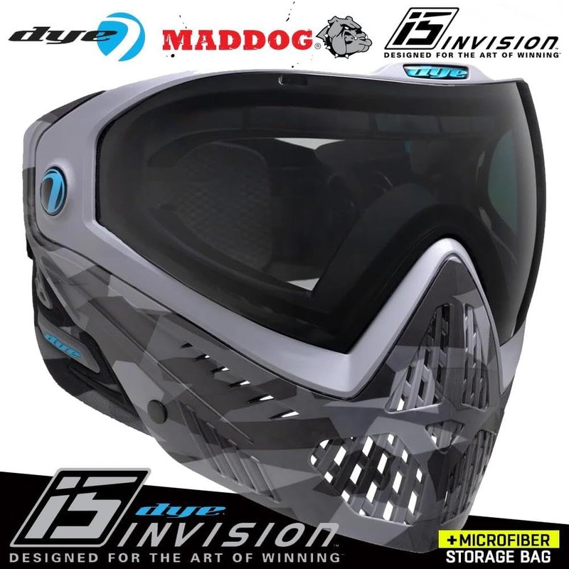 Maddog Dye i5 Thermal Anti-Fog Paintball Mask - Safety Certified Goggle System with Microfiber Bag