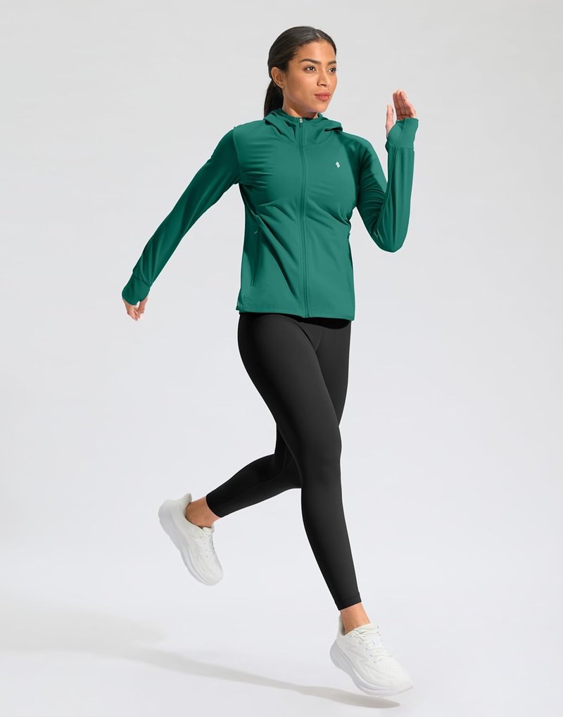 UPF 50+ Women's Sun Protection Hoodie Jacket - Lightweight Long Sleeve Hiking Shirt with Pocket