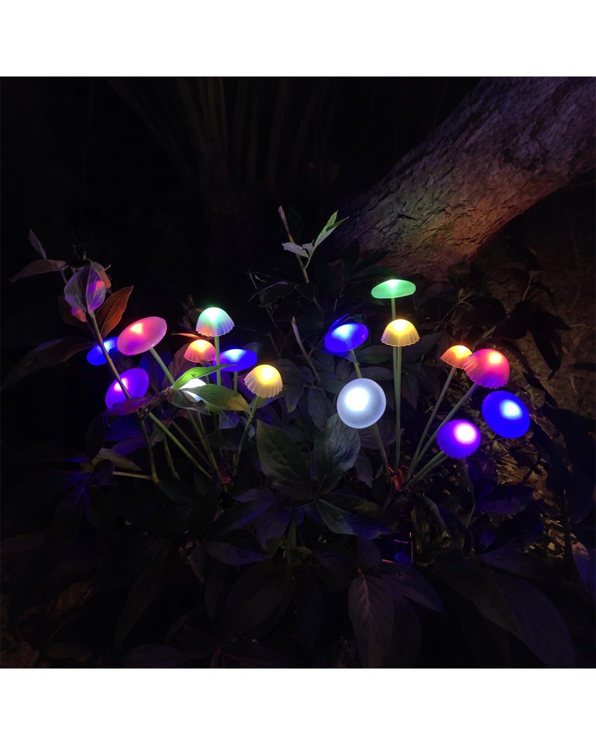 Solar Mushroom Light Outdoor Waterproof,Garden Patio Decorative 4 Colour Lights for Patio Lawn,Landscape Lighting Large Bulbs,Starlight Windswept Lights,Great Gift for Women for Gardening,2 Packs