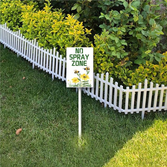 Uptell No Spray Zone Yard Signs with Stakes Aluminum Sign for House/Front Door and Business Outdoor Decoration 8x12 Inch